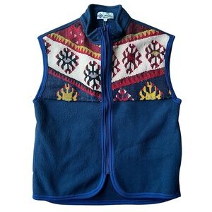 Vintage The Nomadic‎ Collection Nordic Native American Fleece Vest Size Small